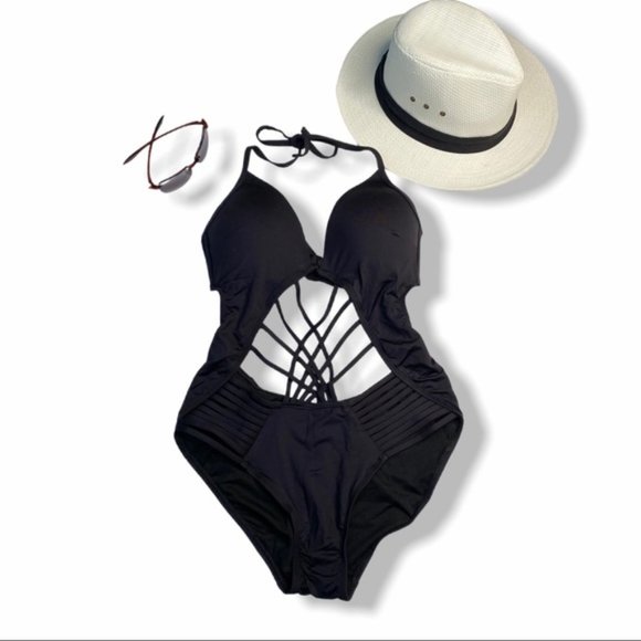 KENNETH COLE Strappy Cutout Mio One-piece Swimsuit L - Picture 6 of 9